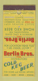 Matchbook Cover Berlin Bros Beer Distributors Flushing NY WEAR 21 Strike Feature