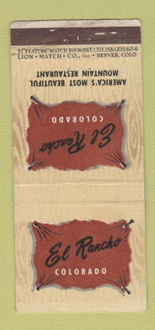 Matchbook Cover - El Rancho Restaurant Golden Colorado WEAR 21 Strike Feature