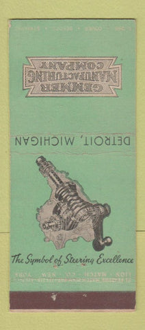 Matchbook Cover - Gemmer Manufacturing Detroit MI 21 Strike Feature