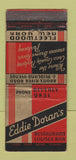 Matchbook Cover - Eddie Doran's Restaurant Fleetwood NY WEAR 21 Strike Feature
