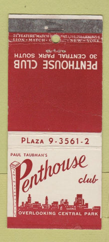 Matchbook Cover - Penthouse Club New York City WEAR 21 Strike Feature