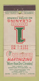 Matchbook Cover - One Hour Martinizing Pittsburgh PA Cleaning 21 Strike Feature