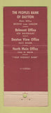 Matchbook Cover - Peoples Bank of Dayton OH 21 Strike Feature