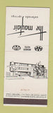 Matchbook Cover - Mayfair Colorado Springs Hotel 21 Strike Feature