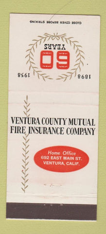 Matchbook Cover - Ventura County Mutual Insurance Ventura CA 21 Strike Feature