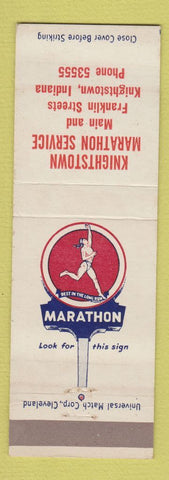 Matchbook Cover - Marathon oil gas Knightstown IN