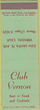 Matchbook Cover - Club Vernon Vernon CA