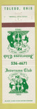 Matchbook Cover - Inverness Club Toledo OH