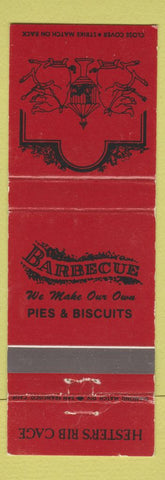 Matchbook Cover - Hester's Rib Cage BBQ pig Newark Stockton NJ WEAR