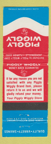 Matchbook Cover - Piggly Wiggly Grocery Stores Jacksonville FL pig WEAR