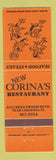 Matchbook Cover - New Corina's Restaurant Mexican Food Los Angeles CA