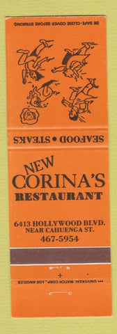 Matchbook Cover - New Corina's Restaurant Mexican Food Los Angeles CA
