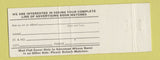 Matchbook Cover - Monarch Match Roy Schomber Milwaukie OR monkey