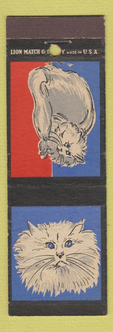 Matchbook Cover - Lion Match Fluffy White Cat