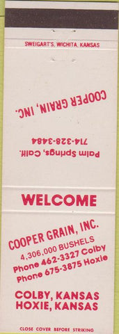 Matchbook Cover - Cooper Grain Inc Colby Hoxie KS