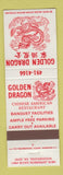 Matchbook Cover - Golden Dragon Chinese Restaurant Woodbridge VA #3