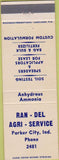 Matchbook Cover - Ran Del Agri Service Parker City IN crease