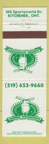 Matchbook Cover - Moose Winooski's Kitchener ON WEAR