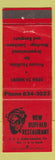 Matchbook Cover - New Buffalo Restaurant Duncannon PA WEAR