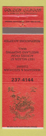 Matchbook Cover - Golden Dragon Chinese Restaurant