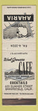 Matchbook Cover - Aharia Wool Growers Cafe Bakersfield CA CREASES