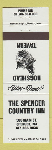 Matchbook Cover - The Spencer Country Inn Spencer MA Hogs Head Tavern