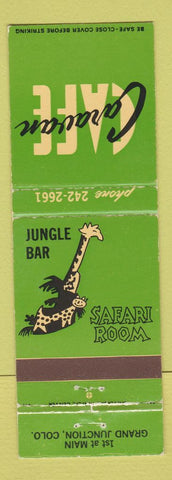 Matchbook Cover - Caravan Cafe Grand Junction Colorado Giraffe WEAR