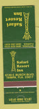 Matchbook Cover - Safari Resort Inn Tampa FL Giraffe