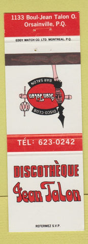 Matchbook Cover - Jean Talon Disco Orsainville QC
