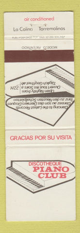 Matchbook Cover - Disco Piano Club La Colina Terremolinos