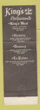 Matchbook Cover - King's Restaurants Compton Long Beach Downey CA WEAR
