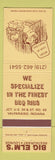 Matchbook Cover - Big Elm's Restaurant Valparaiso IN pig