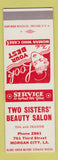 Matchbook Cover - Two Sisters' Beauty Salon Morgan City IL girlie SAMPLE