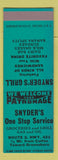 Matchbook Cover - Snyder's Grocery oil gas Colfax NC Grill SAMPLE