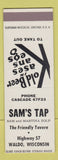 Matchbook Cover - Sam's Tap Bar Waldo WI SAMPLE