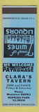 Matchbook Cover - Clare's Tavern Hopkins Park IL SAMPLE