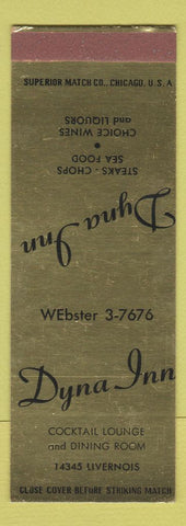 Matchbook Cover - Dyna Inn Detroit MI WEAR SAMPLE