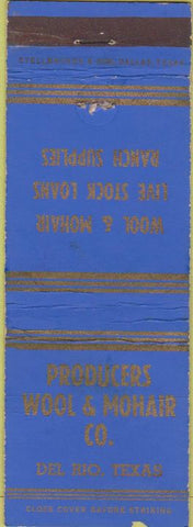 Matchbook Cover - Producers Wool Mohair Del Rio TX WEAR