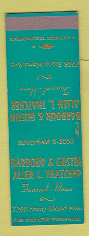 Matchbook Cover - Barbour & Gustin Allen Thatcher Funeral Home SAMPLE
