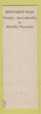 Matchbook Cover - Money State Finance  SAMPLE