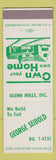 Matchbook Cover - George Seibold Glenn Mills Homes SAMPLE
