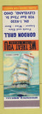 Matchbook Cover - Gordon Grill Cleveland OH SAMPLE
