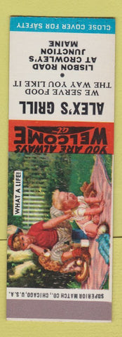 Matchbook Cover - Alex's Grill Lewiston ME SAMPLE