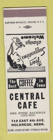 Matchbook Cover - Central Cafe girlie Holdrege NE SAMPLE