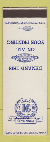 Matchbook Cover - Allied Printing Union Chicago IL Typographical 1952 SAMPLE