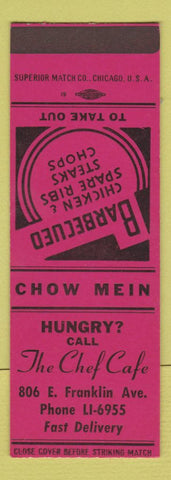 Matchbook Cover - Chef Cafe Chow Mein BBQ SAMPLE