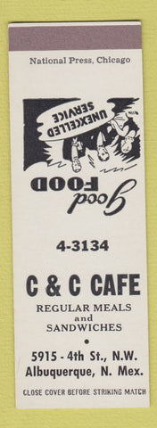 Matchbook Cover - C&C Cafe Albuquerque NM SAMPLE