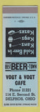 Matchbook Cover - Vogt and Vogt Cafe Delphos OH SAMPLE