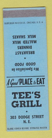 Matchbook Cover - Tee's Grill Dodge St Omaha? SAMPLE