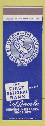 Matchbook Cover - First National Bank Lincoln NE SAMPLE
